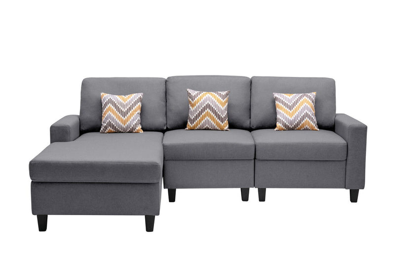 Nolan - Fabric 3 Piece Reversible Sectional Sofa