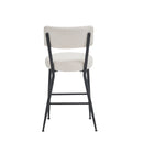 Modern Teddy Fabric Upholstered Bar Stools - Black Legs