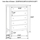 Carlton - 5-Drawer Bedroom Chest - Cappuccino