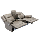 Home Theater Recliner Set Manual Recliner Chair With A LED Light Strip Two Built-In Cup Holders For Living Room