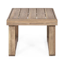 Outdoor Square Side Table With Acacia Wood Frame - Brown