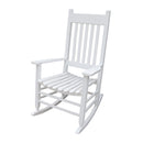 Classic Wooden Porch Rocker Chair White Populus Wood Comfortable Design