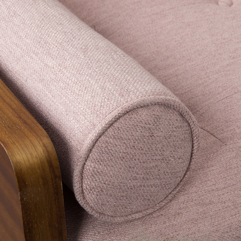 Aidan - Mid Century Modern Tufted Fabric Sofa - Blush