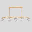 Crystal Chandelier For Dining Room, 8 Light Kitchen Chandelier Light Fixture Modern Metal Industrial Chandeliers For Farmhouse Entryway Living Room (8*G9 Bulbs Included) - Matte Gold