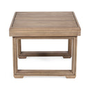 Outdoor Square Side Table With Acacia Wood Frame - Brown