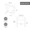 Upholstered Open Back Armchair With Weathered Rubberwood Legs