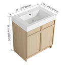 Freestanding Bathroom Vanity With Resin Sink & Soft Close Cabinet Doors