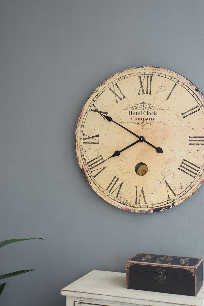 Vintage Design Wall Clock - Beige