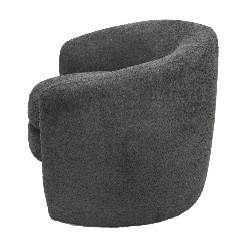 Affinity Modern Curved Back Upholstered Accent Chair With Soft Cozy Boucle Fabric - Dark Gray