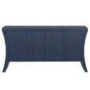 Refined Industrial 4 Door Credenza With Arc Legs & Bronze Clasps