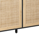 Elegant And Functional 4 Door Rattan Decorative Storage Cabinet