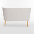 Elegant Classic Upholstered Loveseat With Curved Backrest