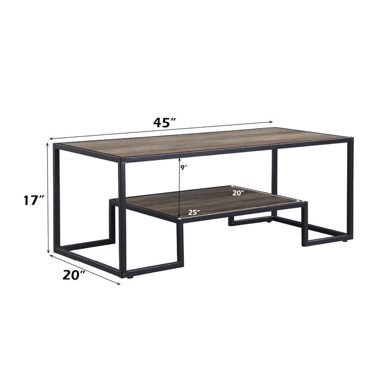Idella - Coffee Table - Rustic Oak & Black