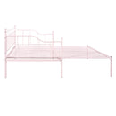 Twin Size Metal Daybed with Trundle, Daybed with Slat No Box required Pink