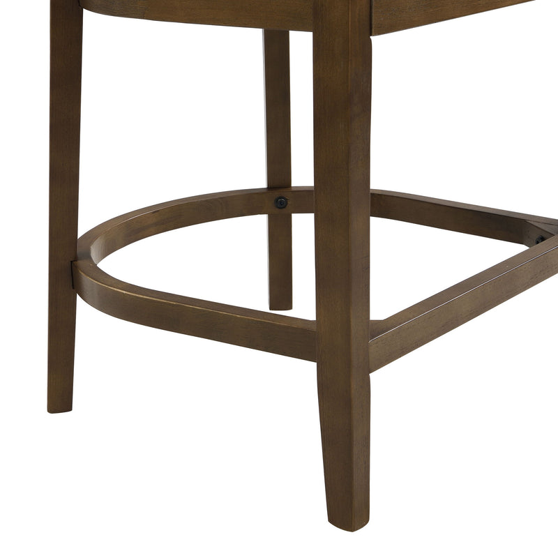 Modern Rubberwood Counter Stool Set With Upholstered Seats