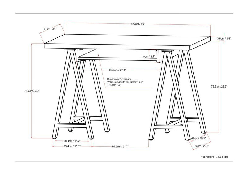 Sawhorse - Handcrafted Solid Desk