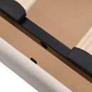 Queen Size Upholstered Bed with LED Light and 4 Drawers,  Modern Platform Bed with a set of Sockets and USB Ports, Linen Fabric, Beige