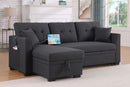 Luxurious Comfort Sectional Sofa Bed - Dark Gray