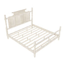 Vintage Country Style 4 Poster Platform Bed With High Crown Like Headboard, No Box Spring Needed