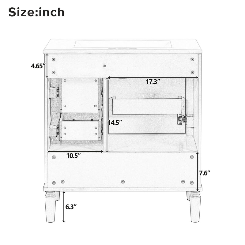 Traditional Bathroom Vanity Set With Soft Close Doors