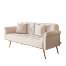 Luxurious Velvet Sofa Bed With Nail Head Trim And Matching Pillow