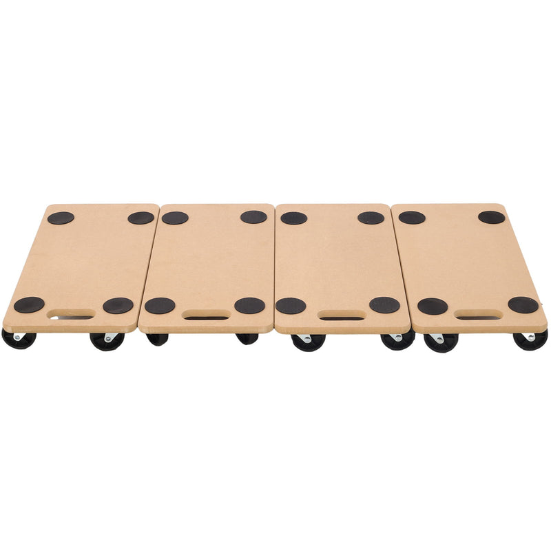 Furniture Moving Dolly, Heavy Duty Wood Rolling Mover With Wheels For Piano Couch Fridge Heavy Items, Securely Holds 500 Lbs (Set of 4) - Natural