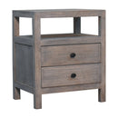 Acid - 2 Drawer Open Bedside Table - Gray Ash