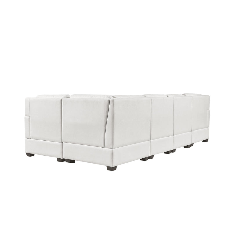 U_Style Sectional Modular Sofa with 2 Tossing cushions and Solid Frame for Living Room