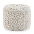 Coates - Round Macrame Pouf - Natural