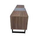 Modern TV With 3 Cabinets & Open Shelves, Color-Matching Media Console Table For Tvs Up To 80'', Entertainment Center With Drop Down Door For Living Room - Dark Brown