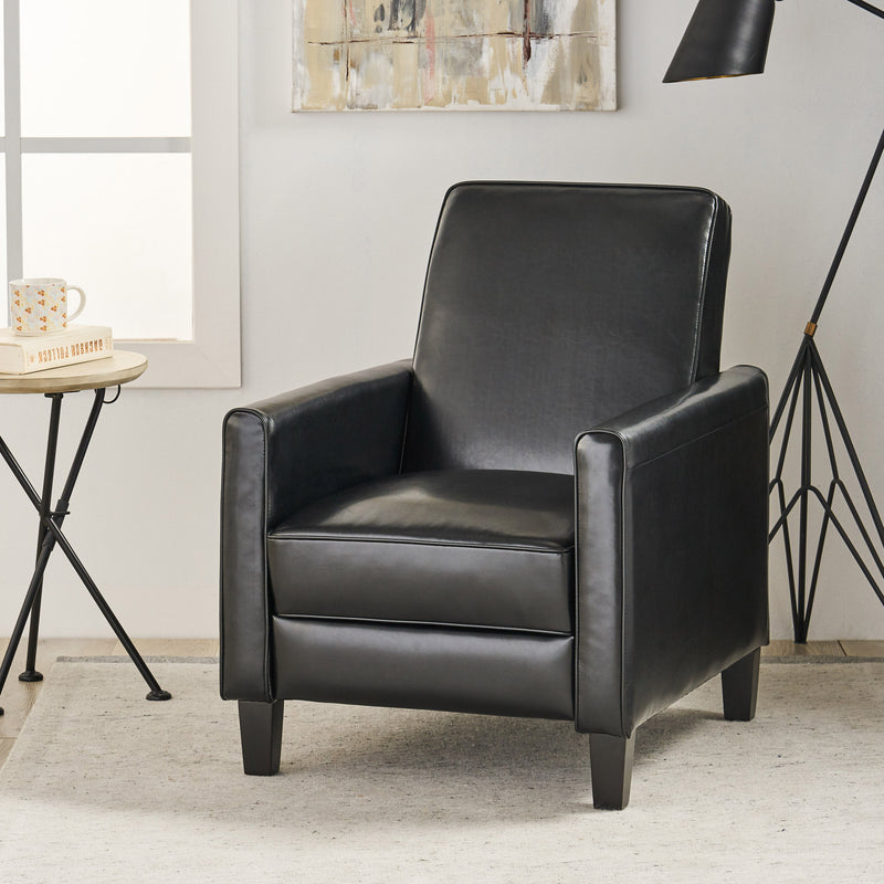 Black Fax Leather Push Back Chair for Elegant Home Décor