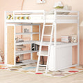 Loft Bed With Ladder, Shelves, And Desk