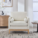 Wide Modern Performance Accent Chair With Natural Legs
