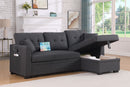 Luxurious Comfort Sectional Sofa Bed - Dark Gray