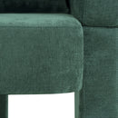 Modern 3 Leg Chenille Accent Chair With Ergonomic Arms & Removable Pillow
