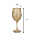 Leadingware Metallic Plastic Wine Glasses (Set of 4)