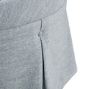 Skirted Tufted Round Ottoman With Button Top - Gray