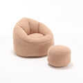 Bedding Bean Bag Sofa Chair High Pressure Foam With Footrest