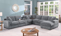 Celine - Chenille Fabric Corner Sectional Sofa With Right-Facing Chaise, Cupholders, And Charging Ports