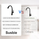 Elegant Single Handle Stainless Steel Pull Out Kitchen Faucet With High Arch Spout