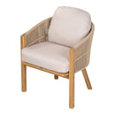 Grotta - Outdoor Dining Arm Chair (Set of 2) - Teak / Beige