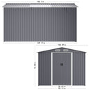 Outdoor Storage Shed Large Metal Tool Sheds, Heavy Duty Storage House With Sliding Doors