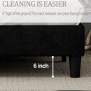 King Bed Frame with Headboard,Sturdy Platform Bed with Wooden Slats Support,No Box Spring,Mattress Foundation,Easy Assembly  Dark grey