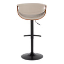 Symphony - Mid Century Modern Adjustable Barstool With Swivel With Rounded T Footrest (Set of 2)