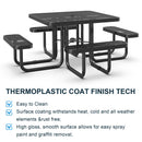 Square Outdoor Picnic Table With Umbrella Pole