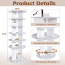 6 Tier Spinning Shoe Rack, Free Standing 360° Revolving Shoe Organizer - White