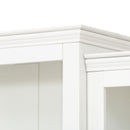 Retro Style Display Bookcase With Adjustable LED Ceiling Light And Tempered Glass Shelves - White