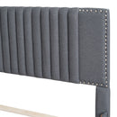 Upholstered Platform Bed With Drawers, Classic Headboard Design