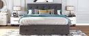 Upholstered Platform Bed With Classic Headboard And Drawers, No Box Spring Needed