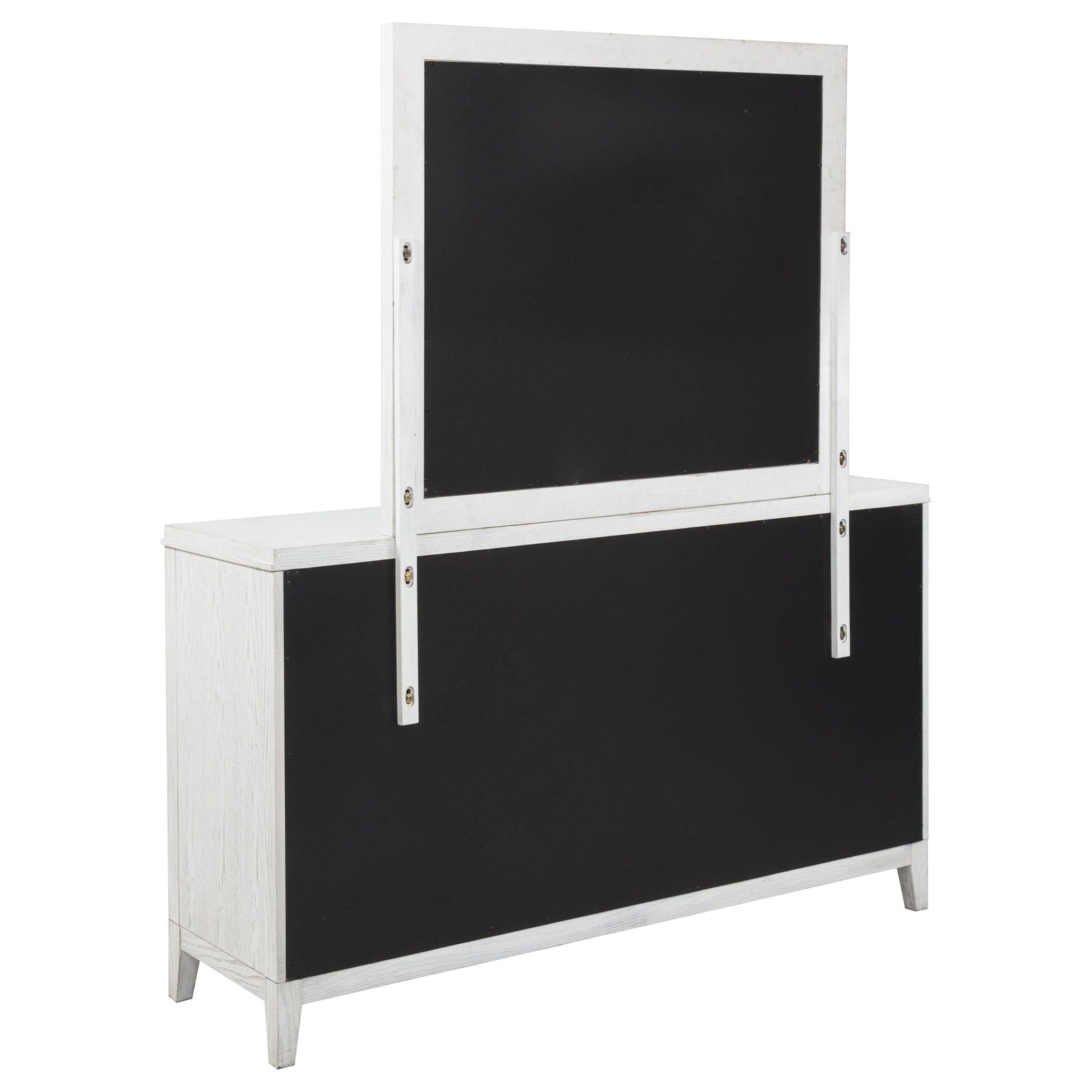 Marielle 6-drawer Dresser with Mirror Distressed White